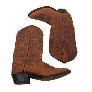 Vintage Dan Post brown leather Western Cowboy boots 226702 men's size 7.5